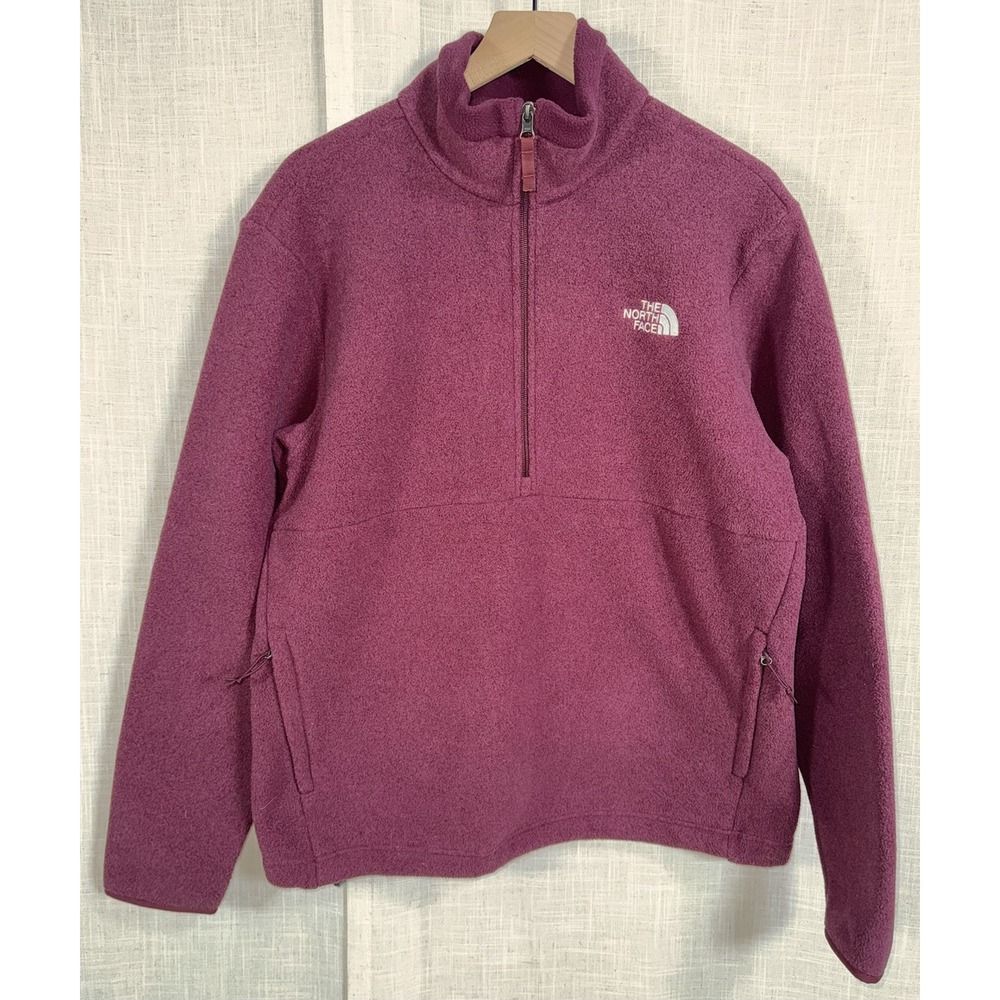 The North Face Men's Sz M Campbell‎ 1/2 Zip Fleece Pullover Jacket Burgundy